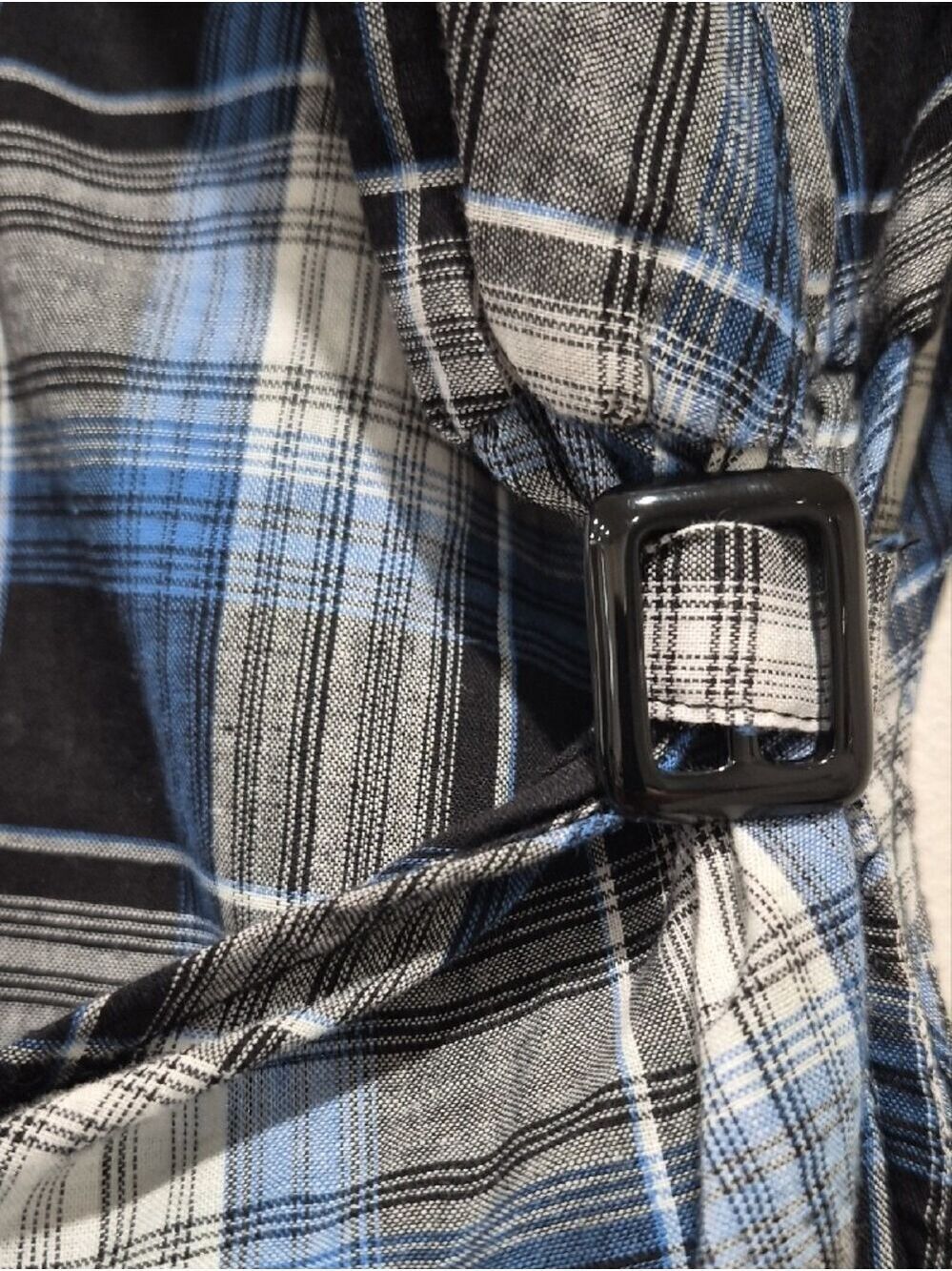 Le Château Blue, White & Gray Plaid Sweetheart Neck Top – NWT - Picture 4 of 13